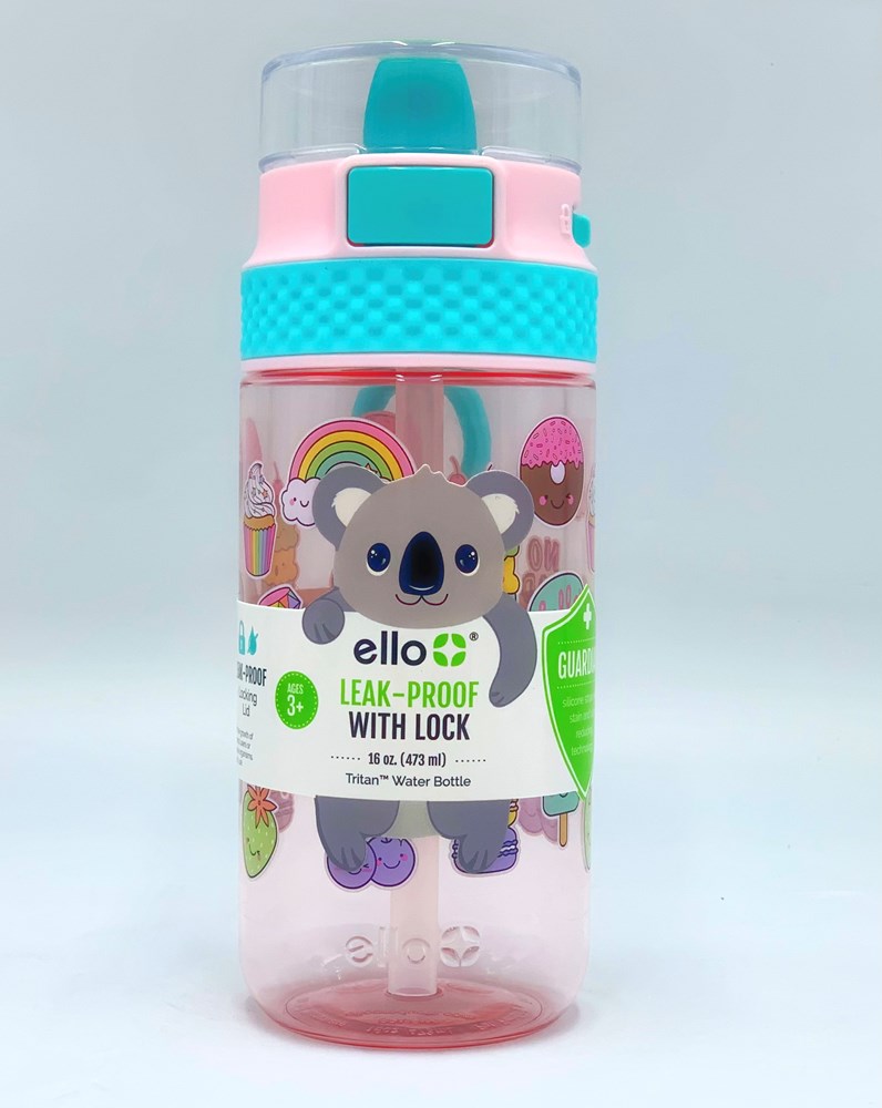 Ello 16oz Plastic Stratus Kids' Water Bottle Pink