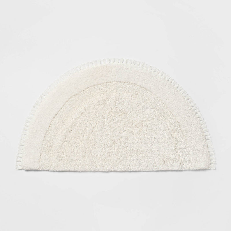 18"x32" Plush Half Moon Bath Rug Cream - Threshold