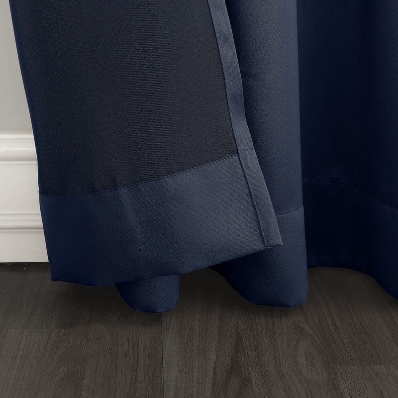 84"x54" Seymour Energy Efficient Grommet Room Darkening Curtain Panel Navy - Sun Zero