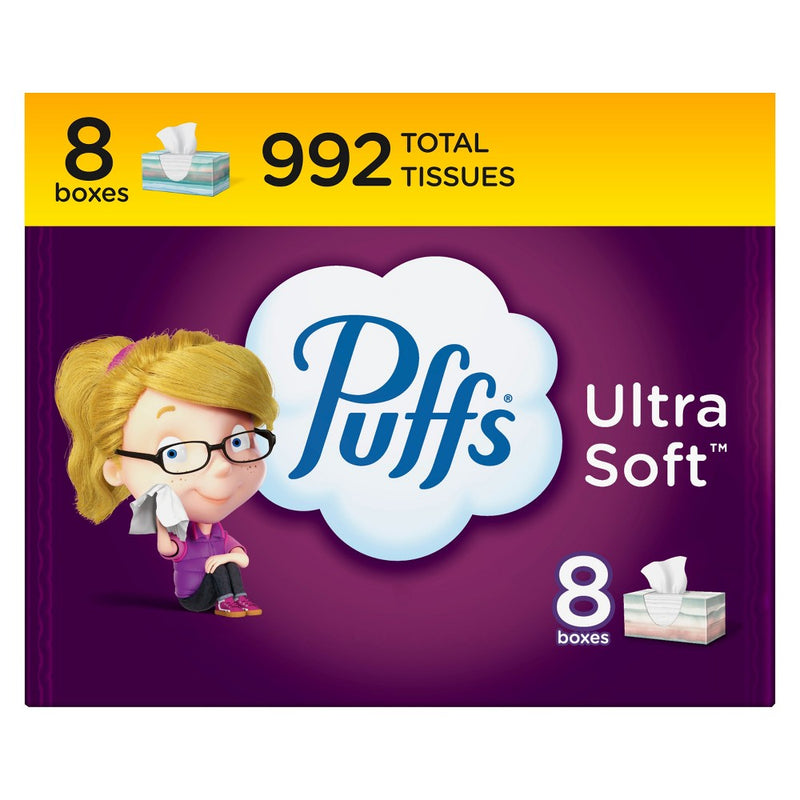 Puffs Ultra Soft Facial Tissue - 8pk/124ct