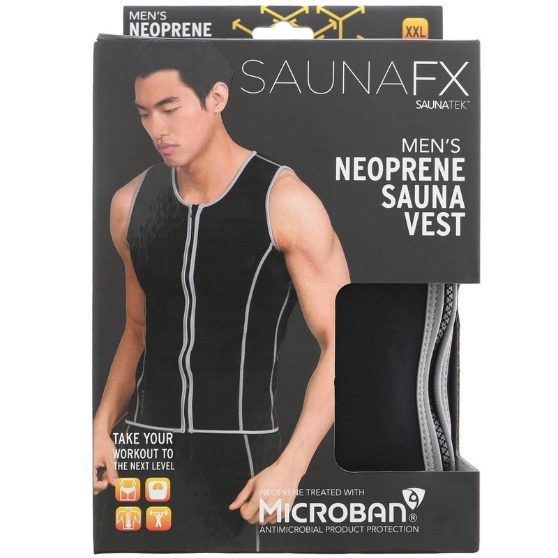 SaunaFX Men's Neoprene Slimming Vest with Microban L - Black