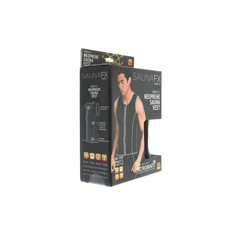 SaunaFX Men's Neoprene Slimming Vest with Microban L - Black