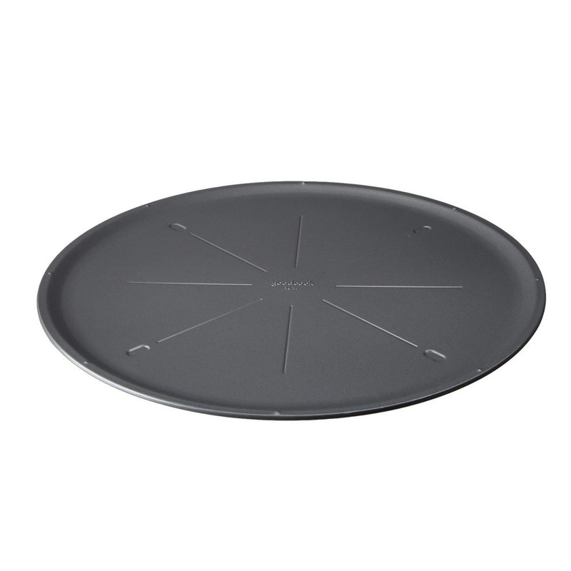 GoodCook 16" Nonstick Steel Ready Pizza Pan with Guides Gray