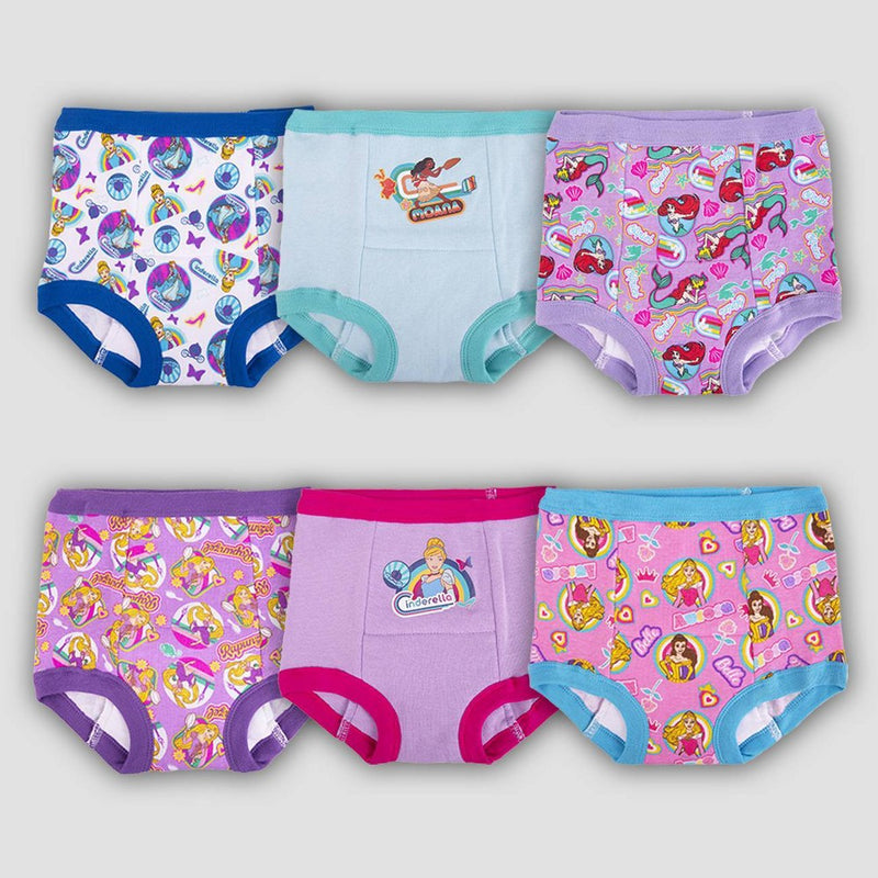 Toddler Girls' Disney Princess 6pk Training underwear 2T