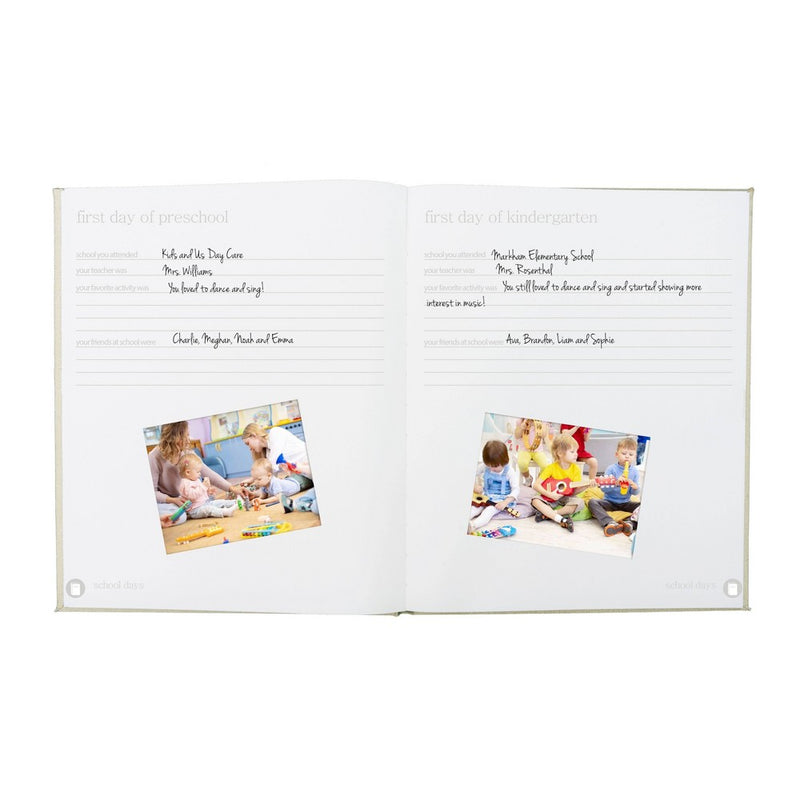 Pearhead Linen Baby Memory Book - Gray Linen