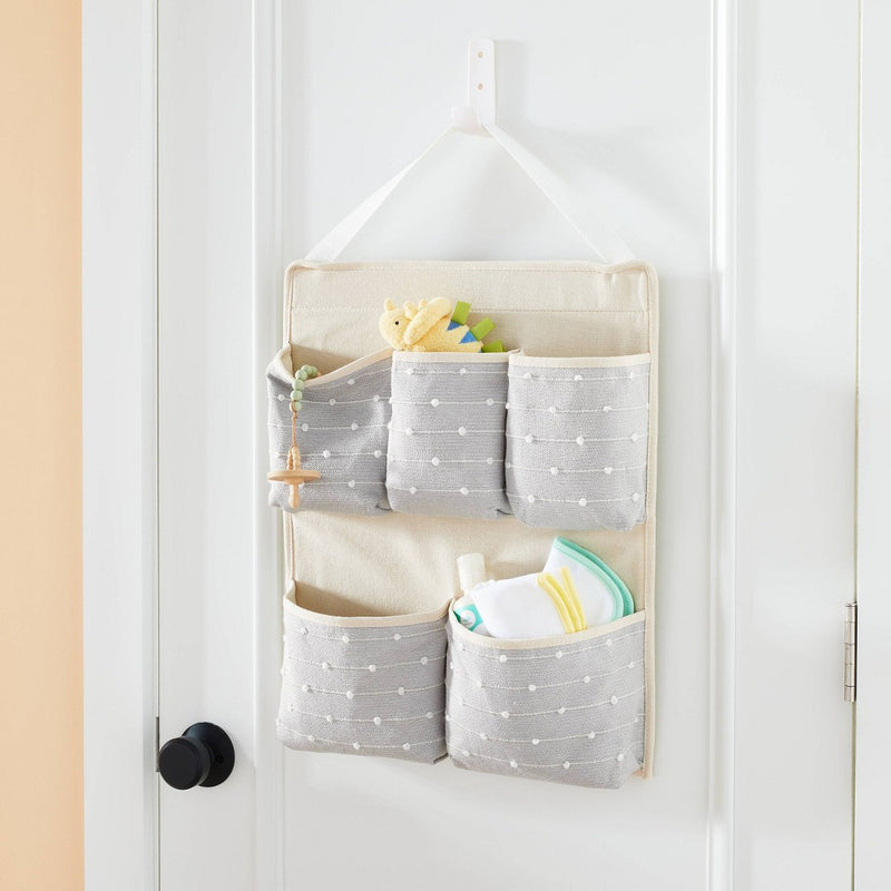 Wall Hanging Storage with Slub Stitching - Gray - Cloud Island