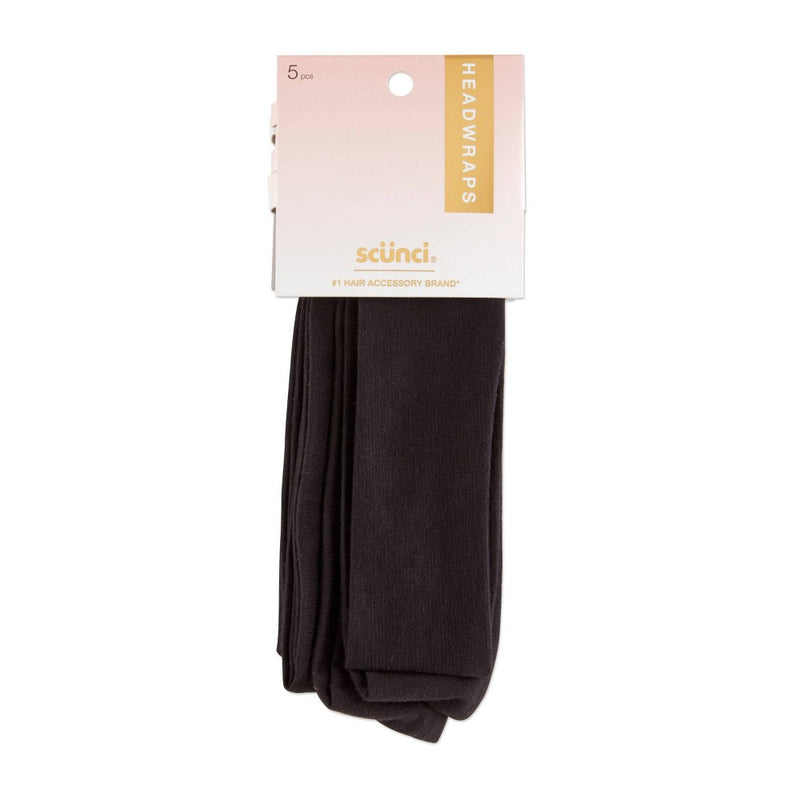 scunci 4.5cm Interlock Headwraps Black - 5pk
