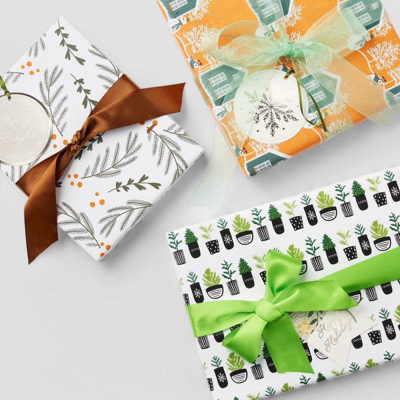 20 sq ft Snowman Gift Wrap Orange - Wondershop (LOCAL PICKUP ONLY)
