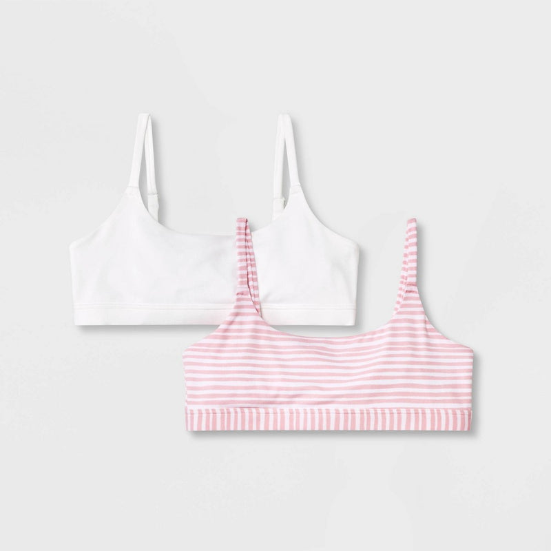 Girls' 2pk Bralette - art class Pink L