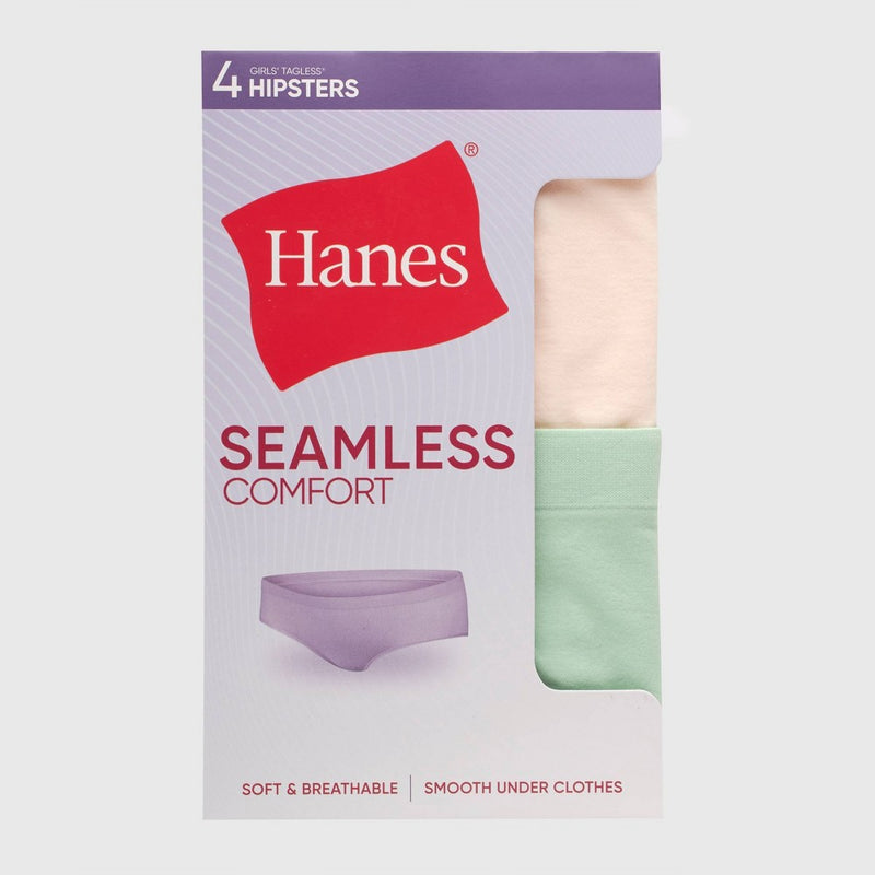 Hanes Girls' 4pk Seamless Hipster - Purple M