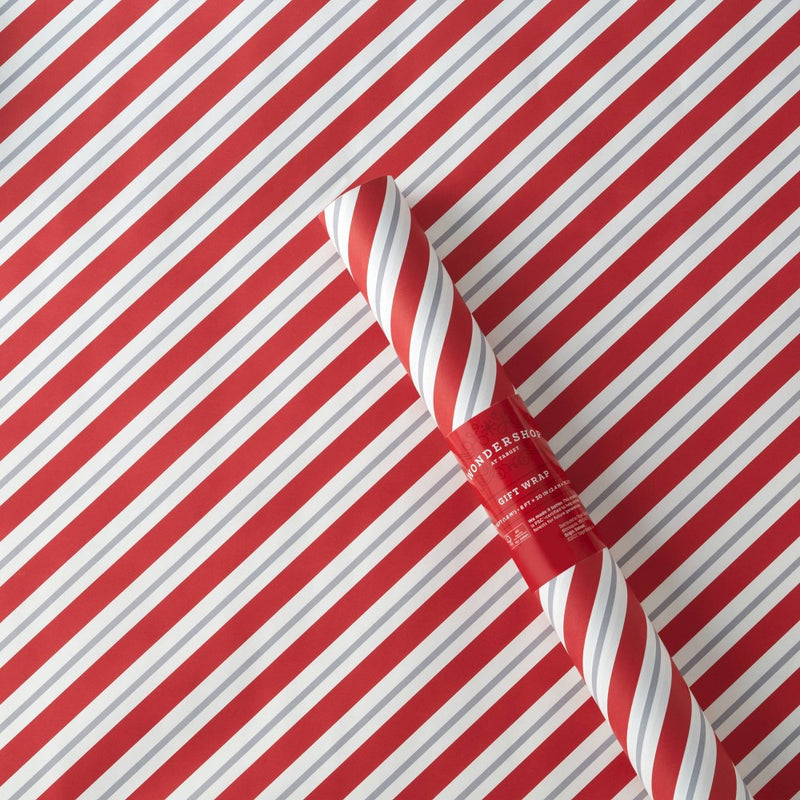 20 sq ft Diagonal Stripe Kraft Gift Wrap Red/White - Wondershop (LOCAL PICKUP ONLY)