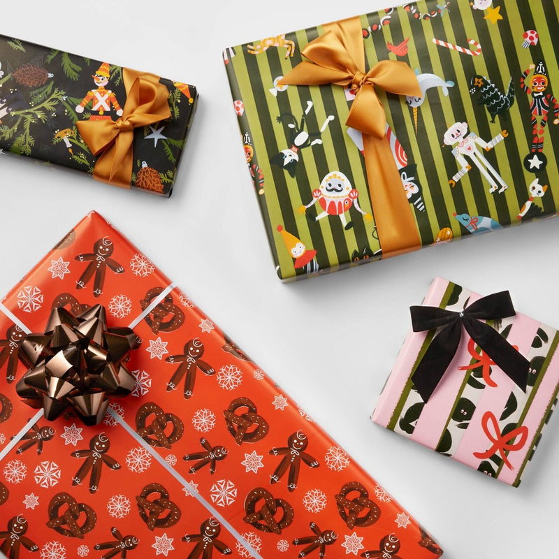 25 sq ft James Jeffers Pink Stripe Gift Wrap - Wondershop