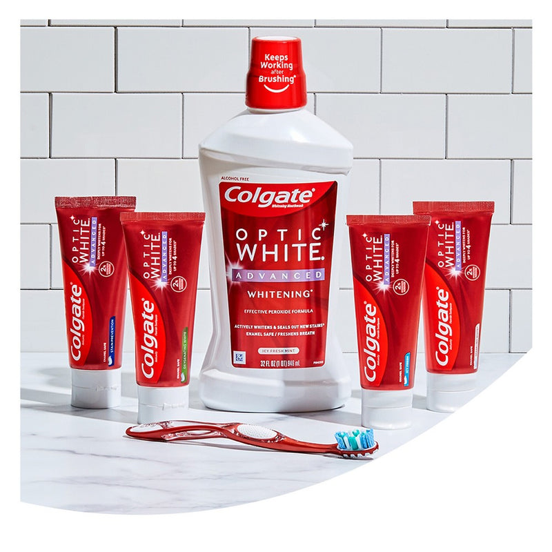 Colgate Optic White Advanced Teeth Whitening Toothpaste Sparkling White - Trial Size - 1.45oz
