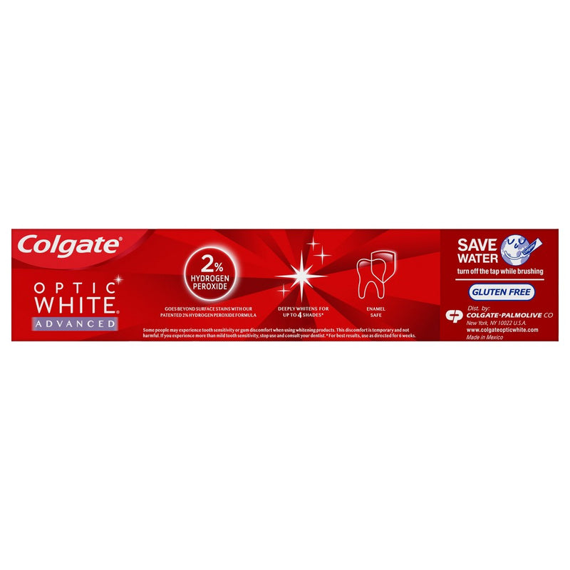 Colgate Optic White Advanced Teeth Whitening Toothpaste Sparkling White - Trial Size - 1.45oz