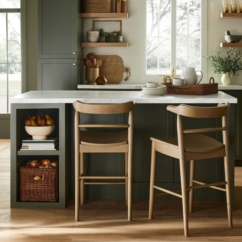 Kaysville Curved Back Wooden Counter Height Barstool Gray Wash - Threshold designed with Studio McGee (LOCAL PICKUP ONLY)