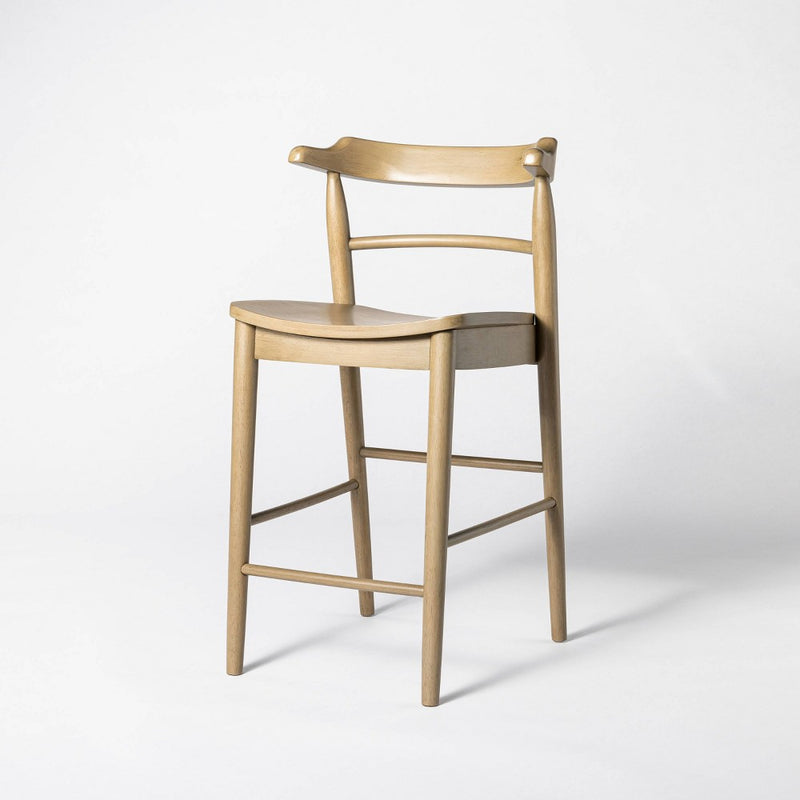 Kaysville Curved Back Wooden Counter Height Barstool Gray Wash - Threshold designed with Studio McGee (LOCAL PICKUP ONLY)