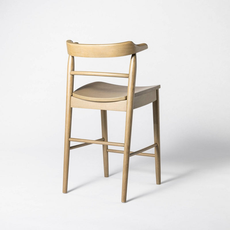 Kaysville Curved Back Wooden Counter Height Barstool Gray Wash - Threshold designed with Studio McGee (LOCAL PICKUP ONLY)