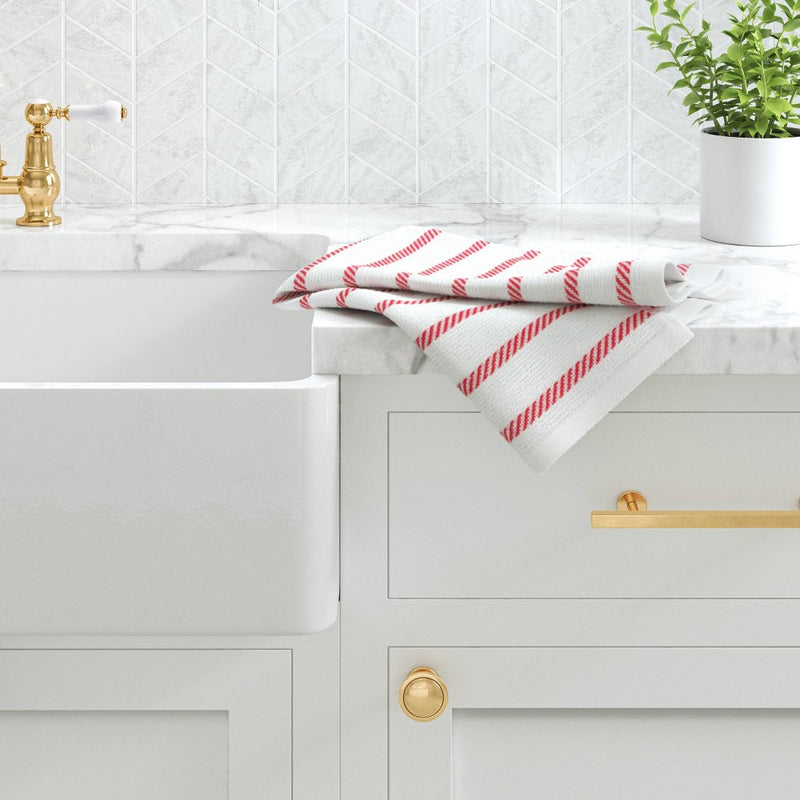 Christmas Striped Kitchen Towel Red - Wondershop