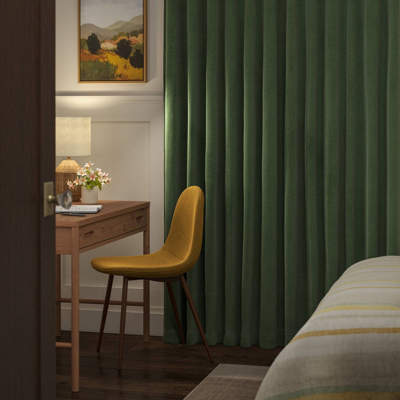 1pc 84"x50" Velvet Blackout Window Curtain Panel Green - Threshold