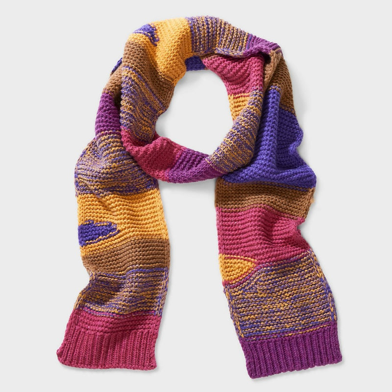 Pre-Consumed Recycled Scarf - Wild Fable Pink/Gold/Navy