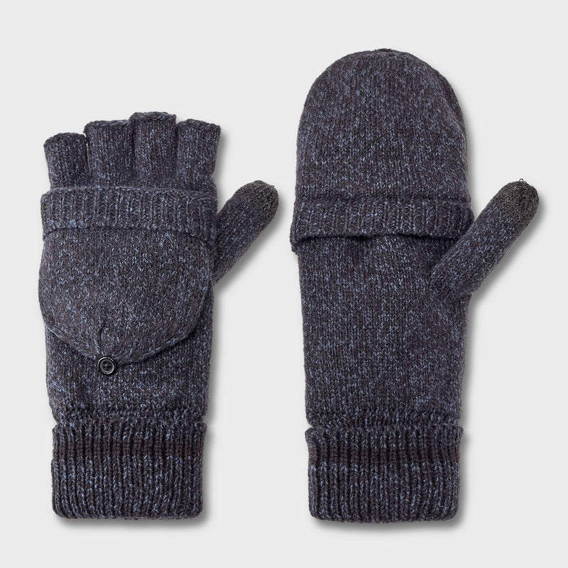 Men's Convertible Flip Top Mittens - Goodfellow & Co Blue One Size Fits Most