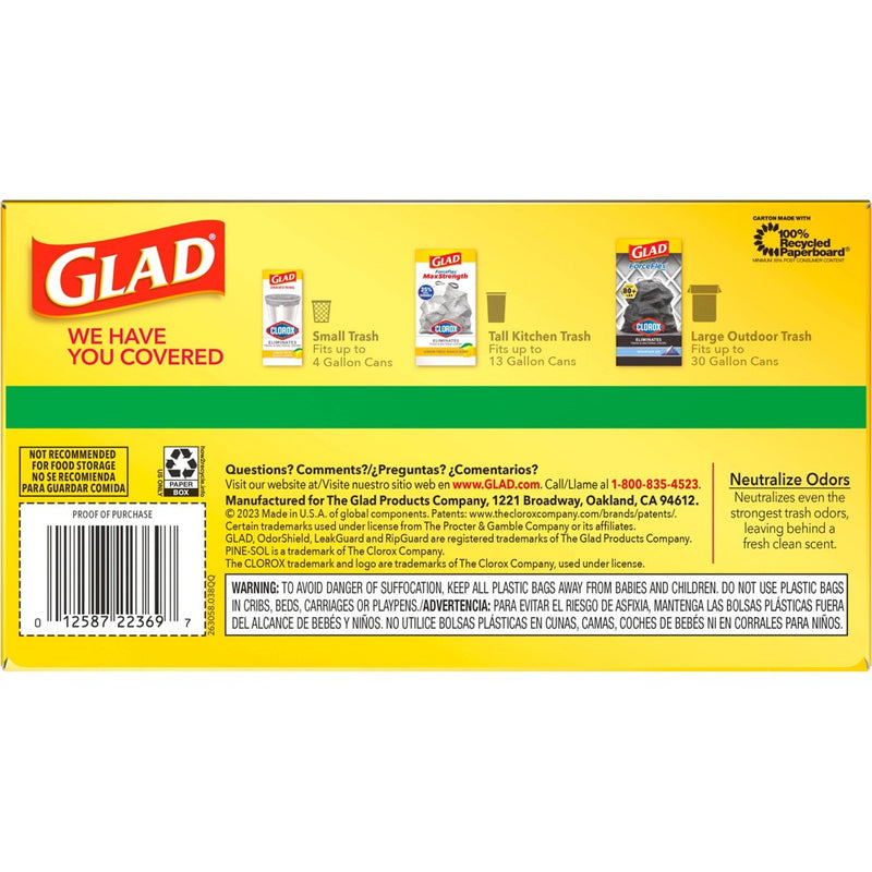 Glad ForceFlex Drawstring Trash Bags - Pinesol - 13 Gallon - 50ct