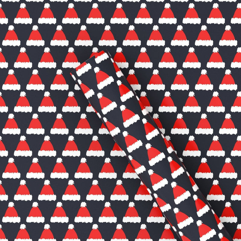 50 sq ft Santa Hat Christmas Gift Wrap Black - Wondershop (LOCAL PICKUP ONLY)