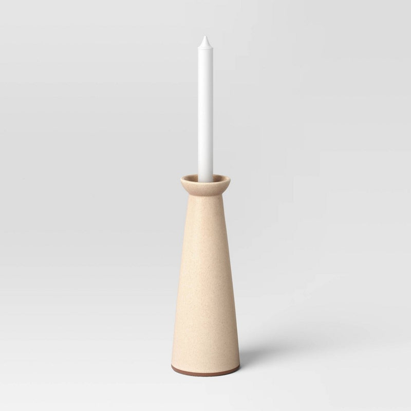 Large Ceramic Taper Candle Holder Cream - Threshold