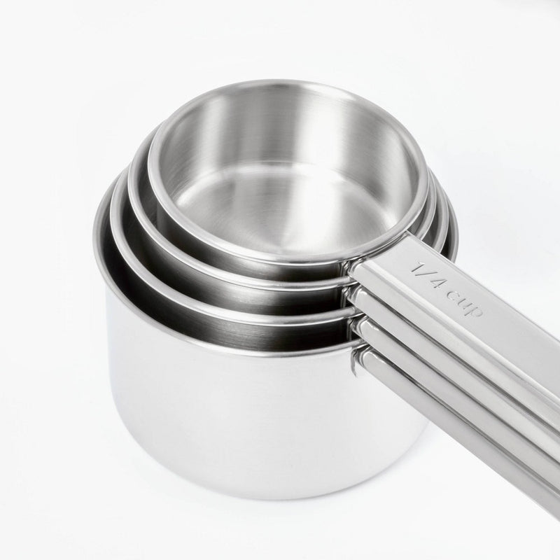 4pc Stainless Steel Measuring Cups Silver - Figmint