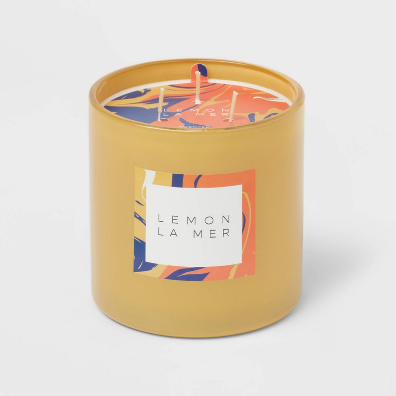 3-Wick 28oz Glass Lemon La Mer Candle Yellow - Opalhouse