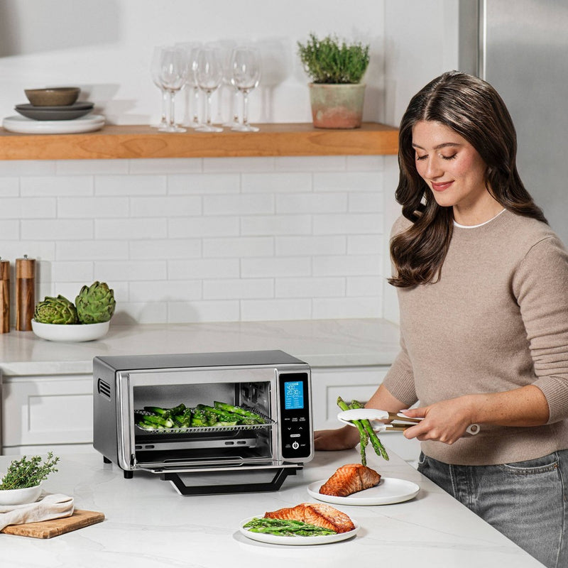 Gourmia Digital 4-Slice Toaster Oven Air Fryer with 11 Cooking Functions Stainless Steel Gray