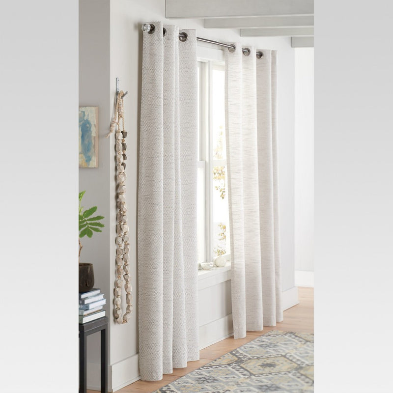 1pc 54"x84" Light Filtering Diamond Weave Window Curtain Panel Gray - Threshold