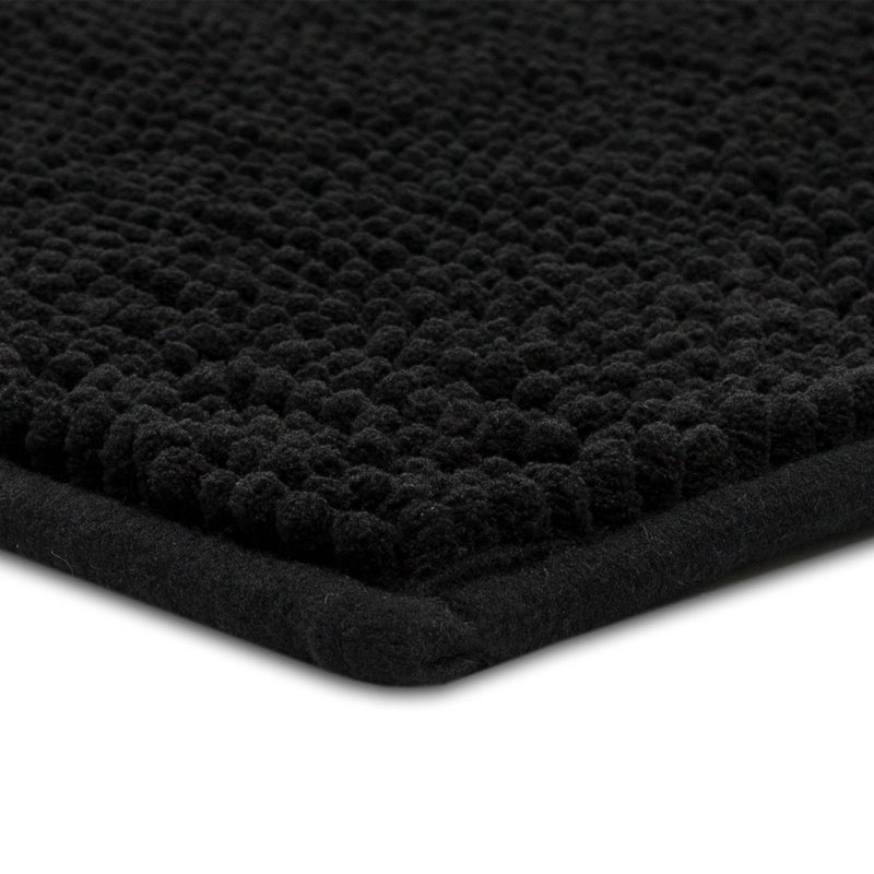 20"x32" Everyday Chenille Bath Rug Black - Room Essentials