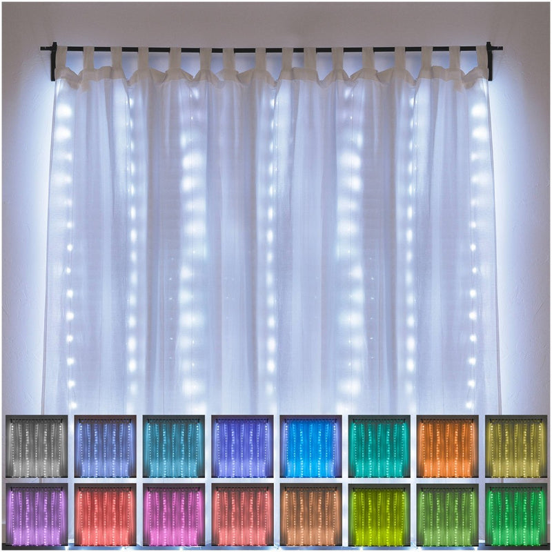 Enbrighten Basics Series 3'x7' RGB Curtain Fairy Lights