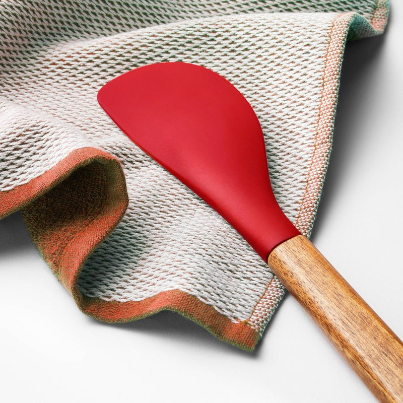 2pc Silicone Spatula and Kitchen Towel Set Red - Figmint
