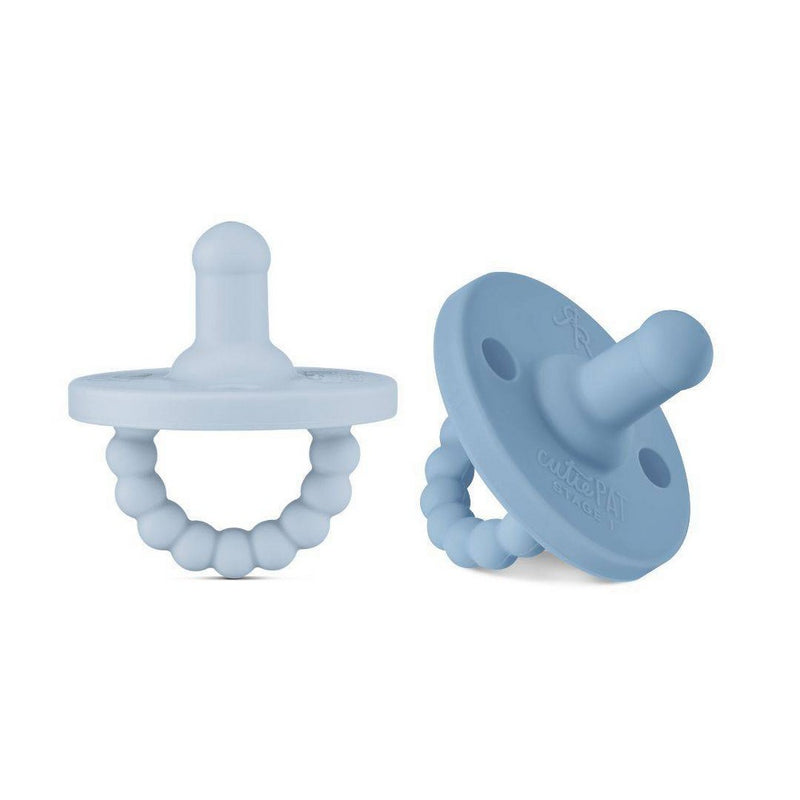 Ryan & Rose Boys' Round Pacifier - Gray and Blue - 2pk