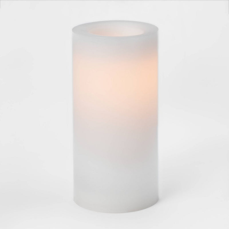 8" x 4" LED Flameless Black Wick Candle White - Threshold