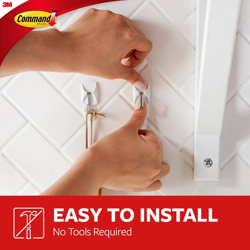 Command Small Sized Wire Hooks White