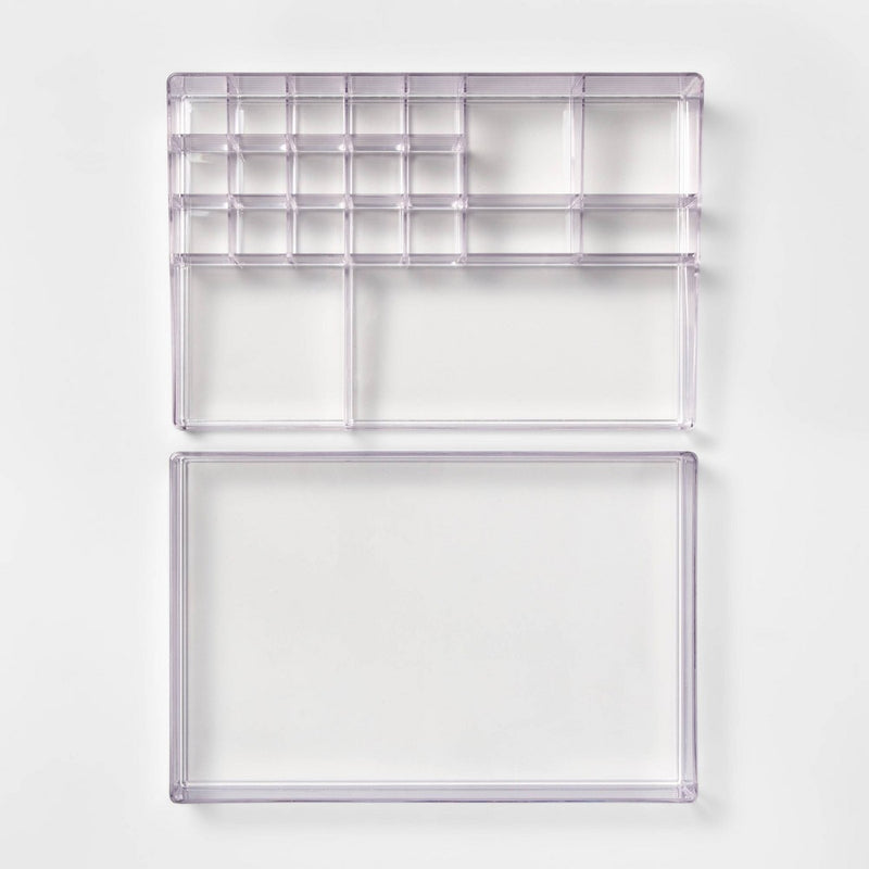 Extra Large Bathroom Plastic Tiered Cosmetic Organizer Clear - Brightroom