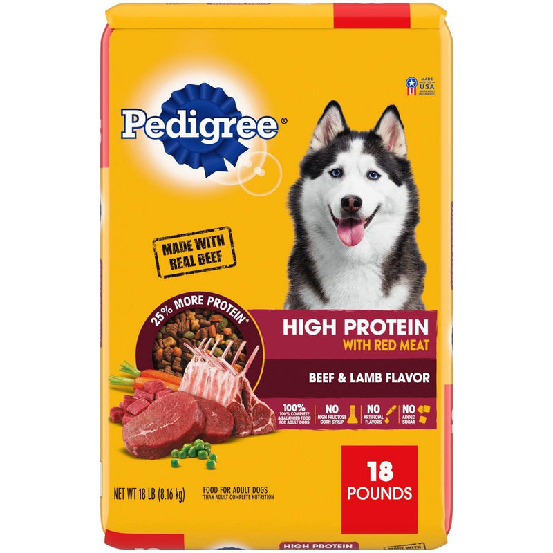 Pedigree High Protein Beef & Lamb Flavor Adult Complete & Balanced Dry Dog Food - 18lbs (LOCAL PICKUP ONLY)