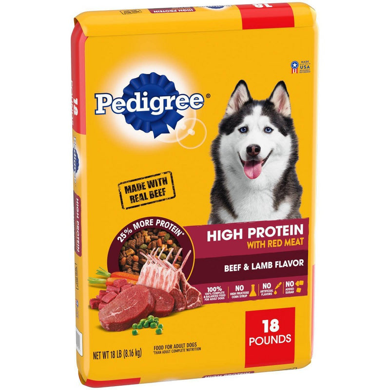 Pedigree High Protein Beef & Lamb Flavor Adult Complete & Balanced Dry Dog Food - 18lbs (LOCAL PICKUP ONLY)