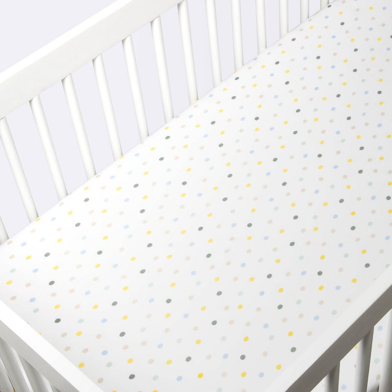 Polyester Rayon Jersey Fitted Crib Sheet - Cloud Island Multi Dot