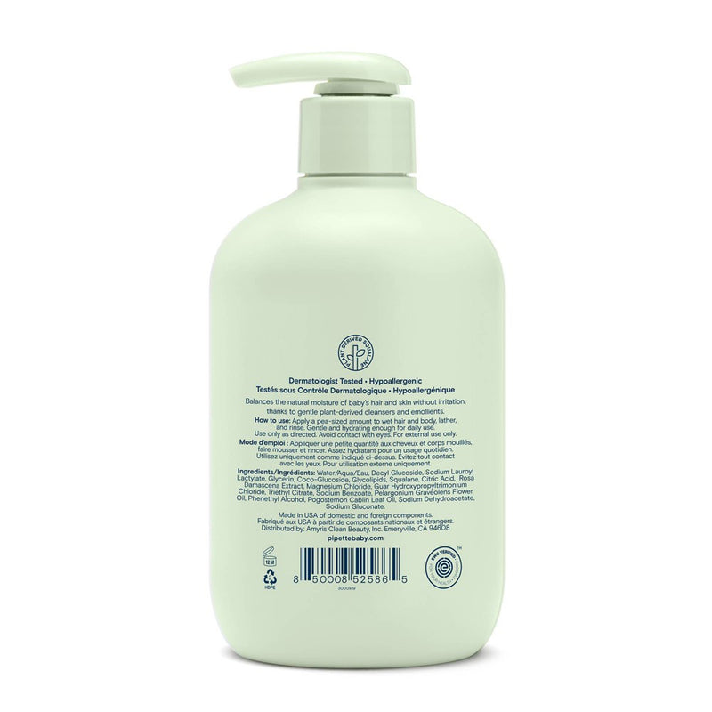 Pipette Baby Shampoo + Wash Rose + Geranium - 11.8 fl oz