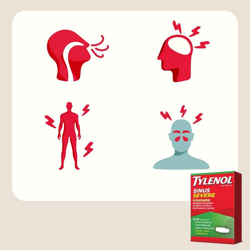 Tylenol Sinus Severe Non-Drowsy Pain & Congestion Relief Caplets - Acetaminophen - 24ct