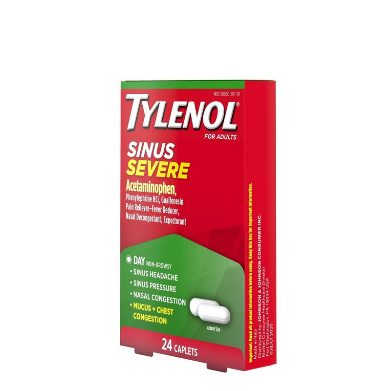 Tylenol Sinus Severe Non-Drowsy Pain & Congestion Relief Caplets - Acetaminophen - 24ct