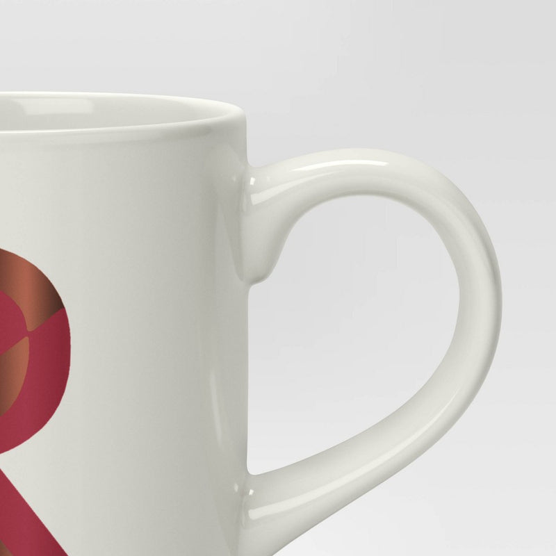 16oz Stoneware Monogram R Mug Dark Pink - Opalhouse (LOCAL PICKUP ONLY)