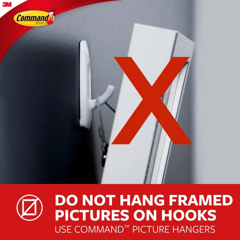 Command Large Sized Designer Hook White
