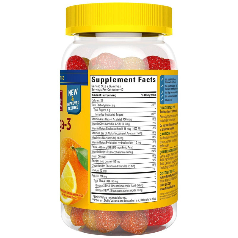 Nature Made Omega 3 Multivitamin & Minerals Gummies for Men - 80ct