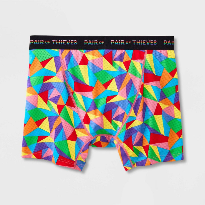 Pair of Thieves Men's Rainbow Abstract Print Super Fit Boxer Briefs - Large *ADD 3 TO YOUR CART & 1 IS FREE!*