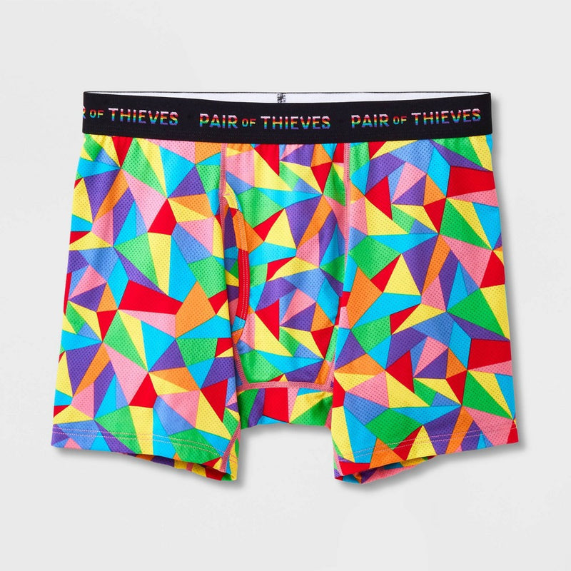 Pair of Thieves Men's Rainbow Abstract Print Super Fit Boxer Briefs - Large *ADD 3 TO YOUR CART & 1 IS FREE!*